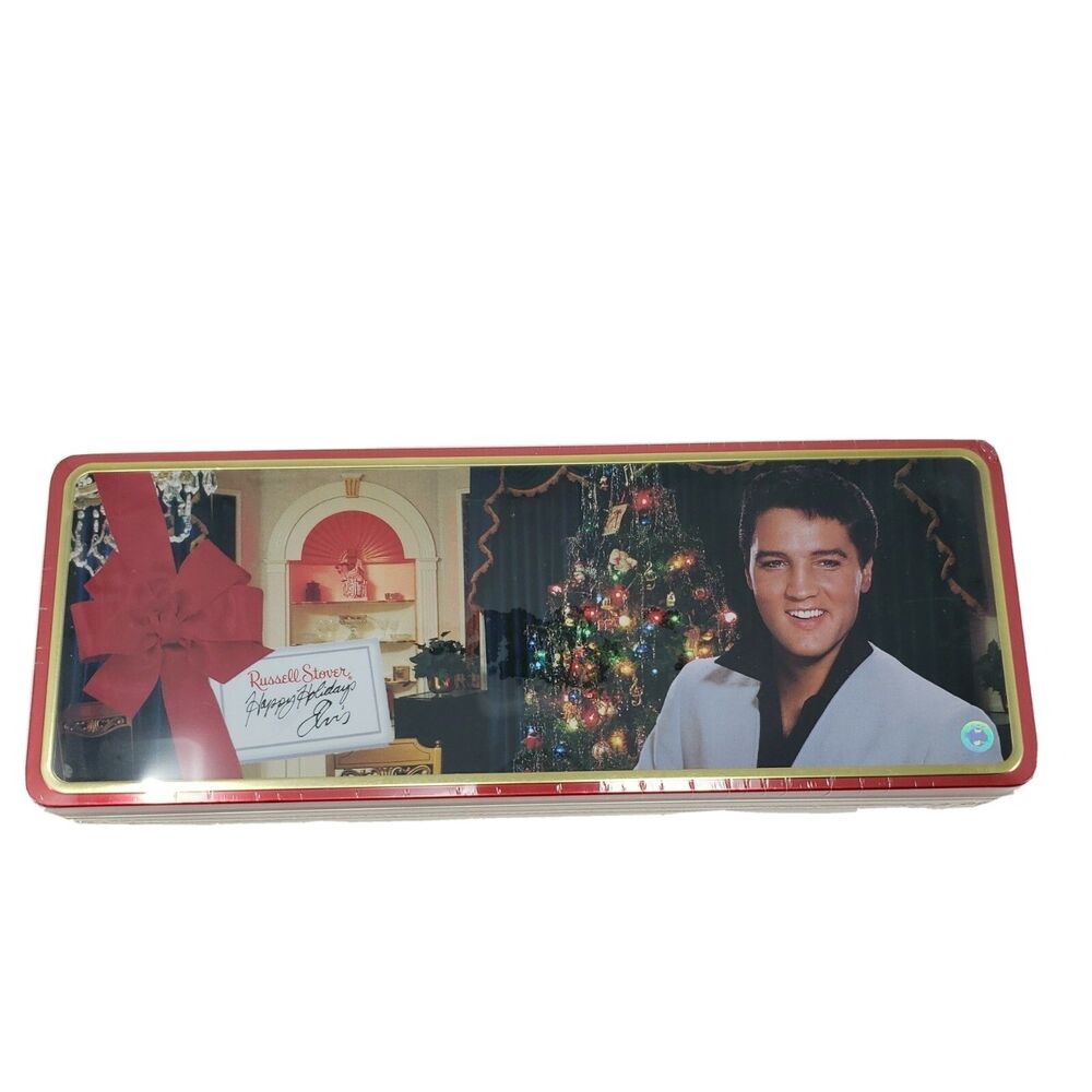Elvis Presley 1999 Christmas Tin Russell Stover Vintage New Old Stock Sealed